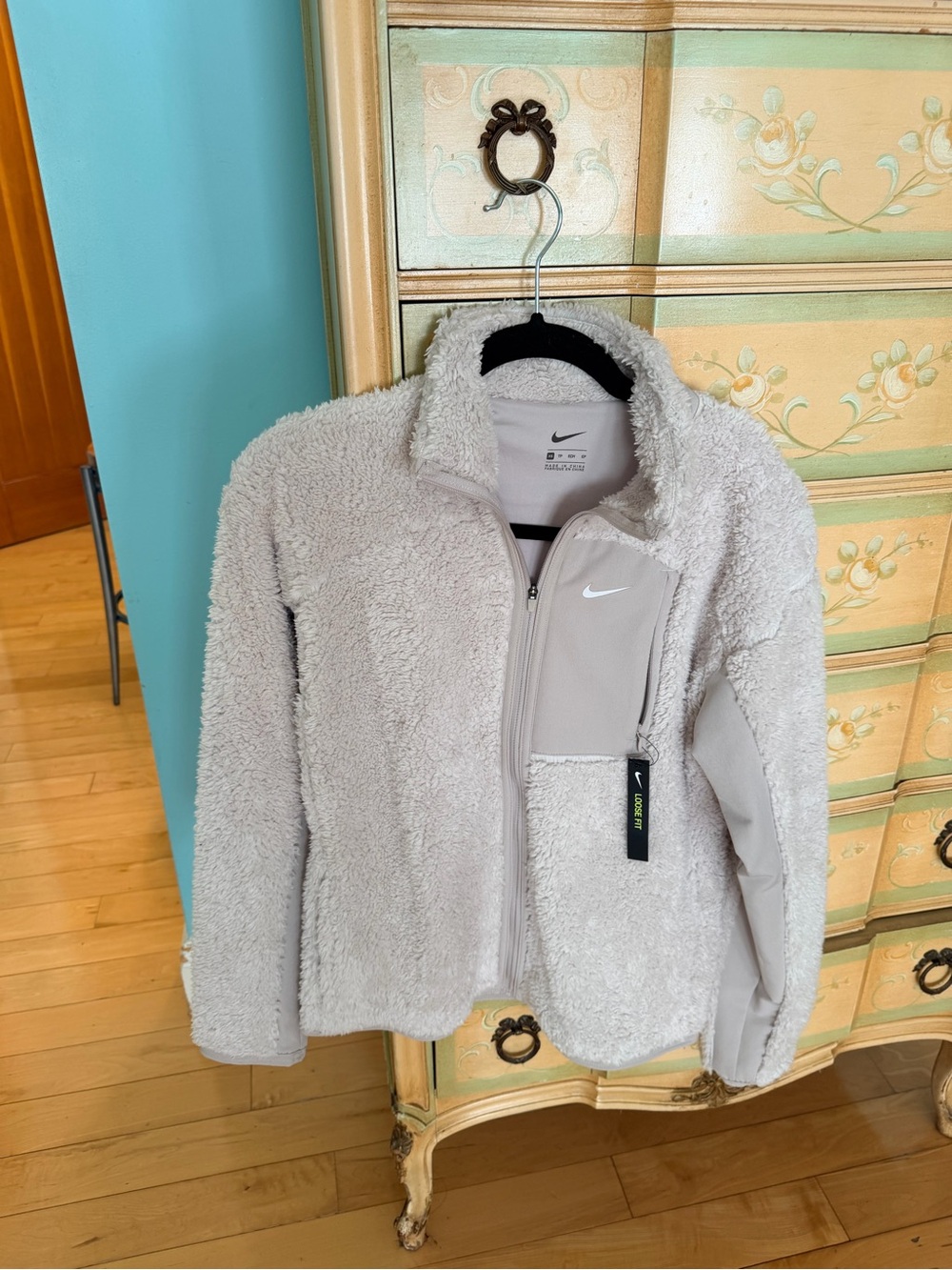 Nike Women's Ivory Sherpa Teddy Jacket